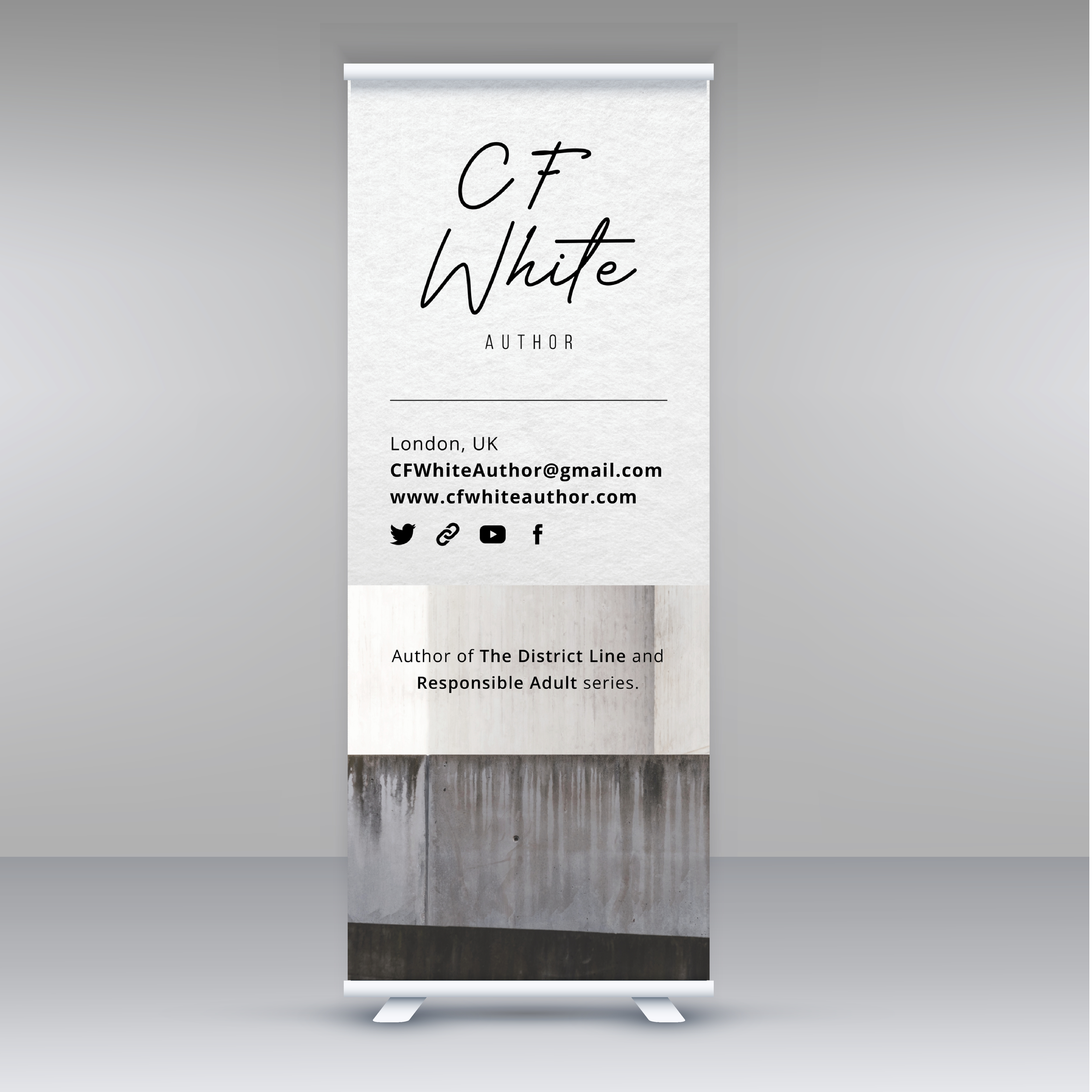 C F White Author Romantic Roller Banner Design